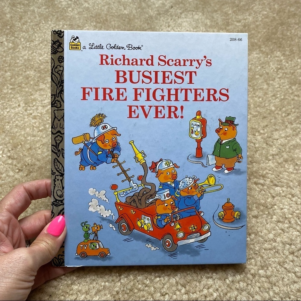 BOGO Vintage Little Golden Book Richard Scarry’s Busiest Firefighters Ever! 1993